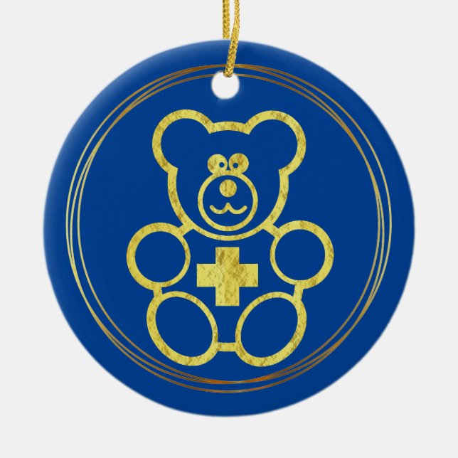 Nalle för nationell pediatrikadag Ornament (Framsidan)
