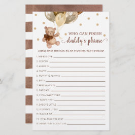 Nalle för pappor Phraase-spel för babykläder