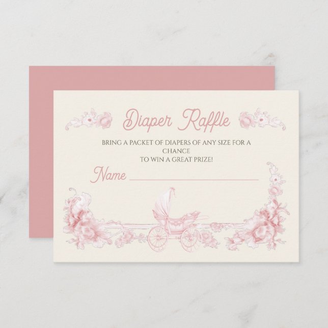 Nalle för Rosa av Blommigt Inbjudningar (Fram/baksida)