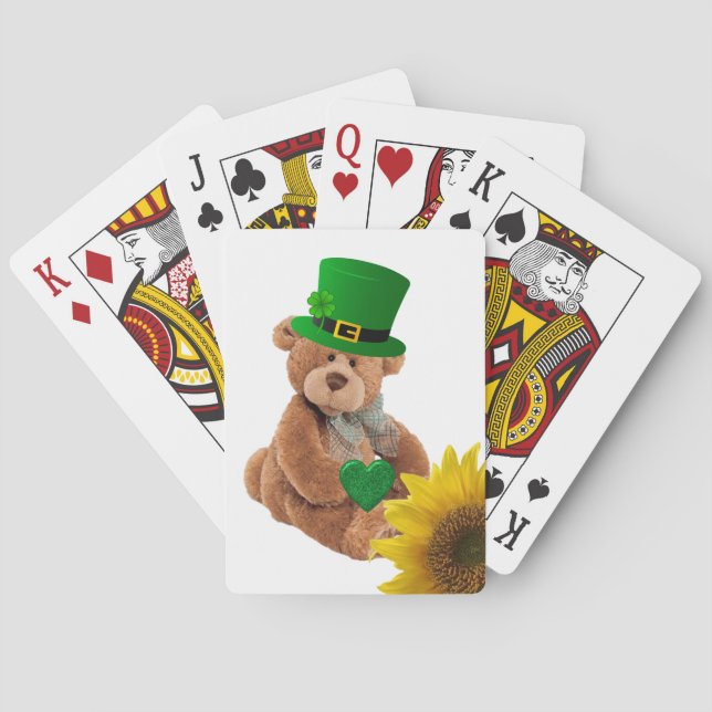 Nalle för St. Patrick-Day-uppspelningskort Casinokort (Baksidan)