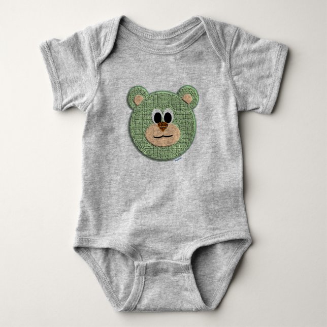 Nalle för texturerad Grönt Tee Shirt (Framsida)
