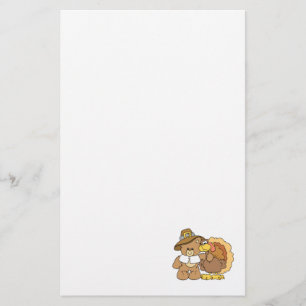 nalle för thanksgiving av kalkoner brevpapper