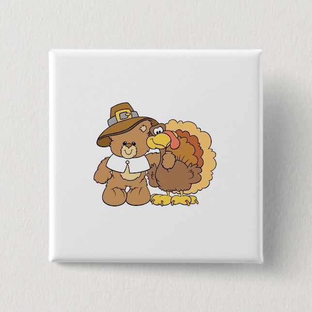 nalle för thanksgiving av kalkoner knapp (Framsida)