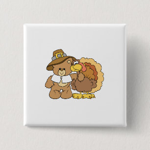 nalle för thanksgiving av kalkoner knapp