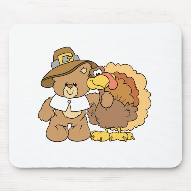 nalle för thanksgiving av kalkoner musmatta (Framsidan)
