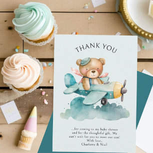 Nalle för vattenfärg Pilot Baby Shower Tack Kort