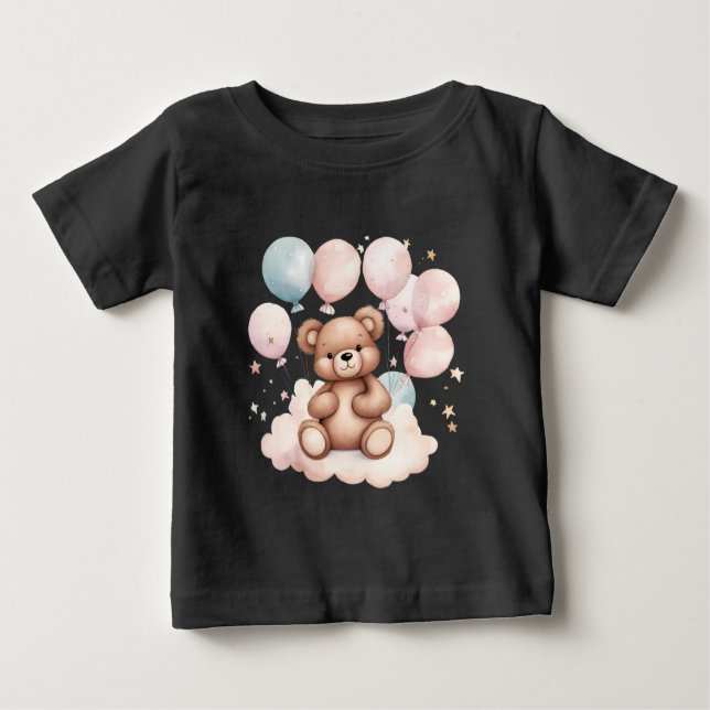 Nalle för vattenfärgbubblor t shirt (Framsida)