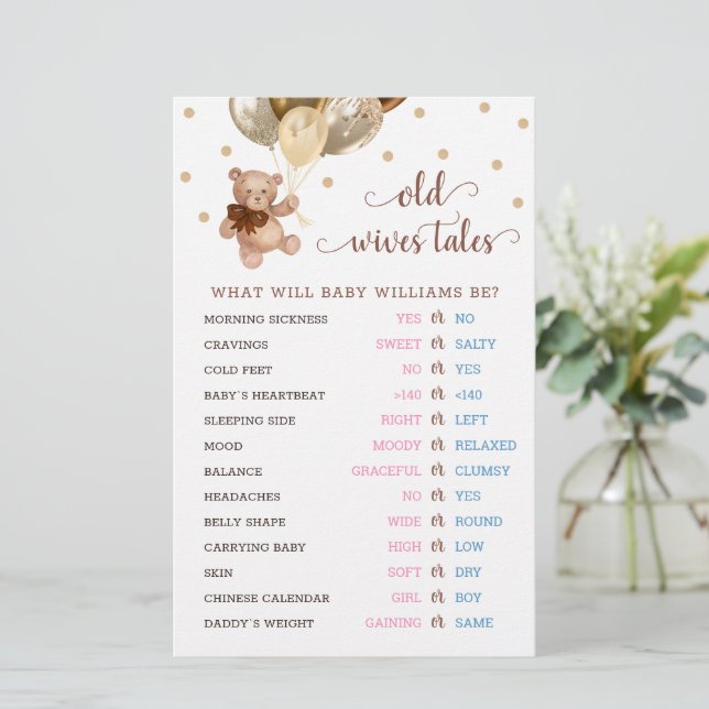 Nalle Gamla fruar Tales Gender Visa Baby-spel (Stående Fram)