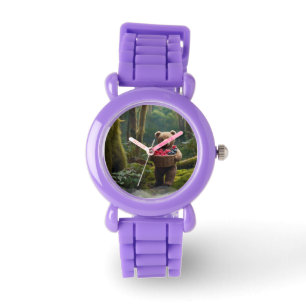 Nalle Gathering Berries Art för barn Armbandsur