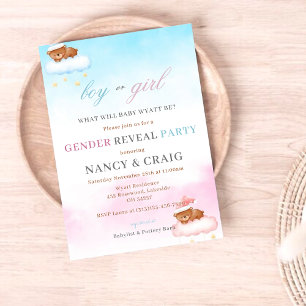 Nalle Gender Upprepad inbjudan Genusneutral