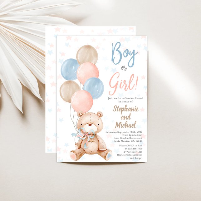 Nalle Gender Visa inbjudan (Skapare uppladdad)