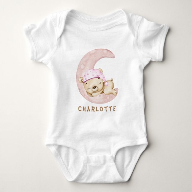 Nalle Girl Baby Bodydräkt T Shirt (Framsida)