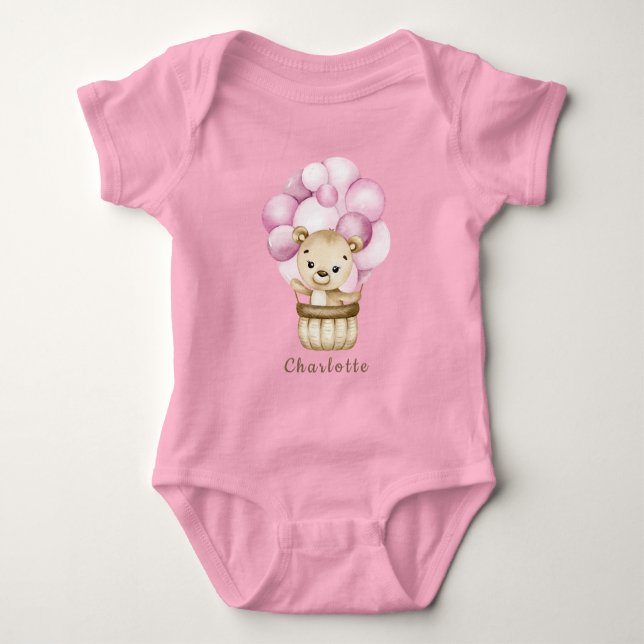Nalle Girl Baby Bodydräkt T Shirt (Framsida)