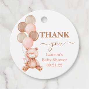 Nalle Girl Baby Shower Gåvor Etiketter