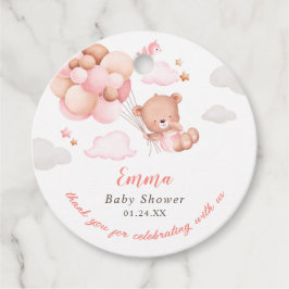 Nalle Girl Baby Shower Gåvor Etiketter