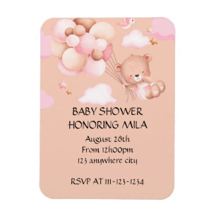 NALLE GIRL BABY SHOWER-INVIKTER MAGNET