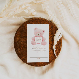 Nalle Girl Baby Shower Raffle Biljett Tilläggskort