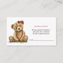 Nalle Girl Baby Shower Raffle Tilläggskort