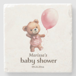 Nalle Girl Baby Shower Stenunderlägg