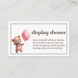 Nalle Girl Baby Visning Shower Tilläggskort