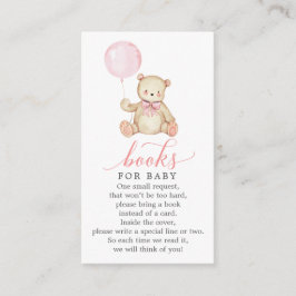 Nalle Girl Bok Request Baby Shower Card Tilläggskort