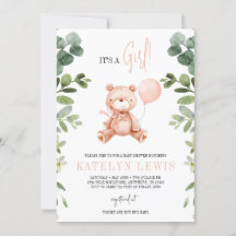 Nalle Girl Greenery Baby Shower