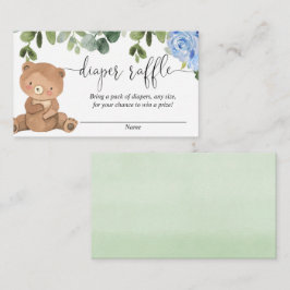 Nalle Gråblå blommigt Blåraffel Tilläggskort