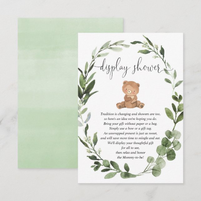 Nalle Gråenery eucalyptus visning dusch Tilläggskort (Fram/baksida)