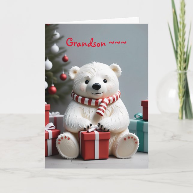 NALLE GRANDSON CHRISTMAS-KORT TACK KORT (Framsida)