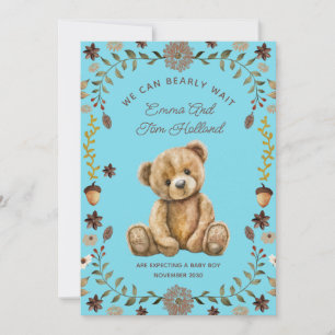 Nalle Gravid Blue Boy Meddelande