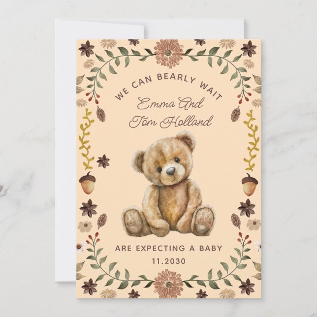 Nalle Gravid Kön Neutral  Meddelande (Framsida)