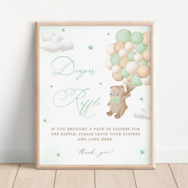 Nalle Grönt Babykläder, hårklämma Poster (Skapare uppladdad)