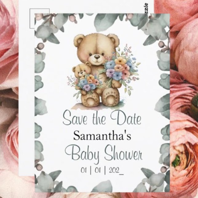Nalle Grönt Boy Baby Shower Inbjudningar (P.S. Don't forget your teddy bear spirit! )