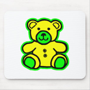 Nalle Grönt Gult MUSEUM Zazzle-gåvor Musmatta