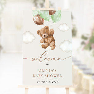 Nalle, Grönt, välkomstprogram för babyskor Poster