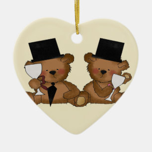 Nalle Grooms Bröllop Julgransprydnad Keramik