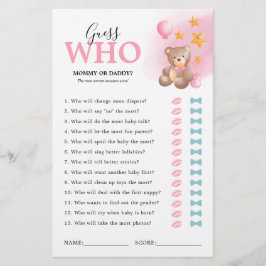 Nalle Guessing Baby Shower-spel