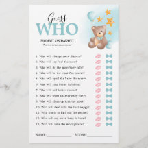 Nalle Guessing Baby Shower-spel