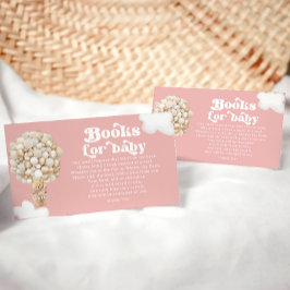 Nalle Guld Balloons Girl Baby Shower Tilläggskort