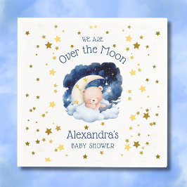 Nalle Guld stars över Måne babyduschen Pappersservett