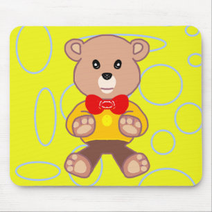 Nalle Gult Geometric Circles Loops Mousepad Musmatta