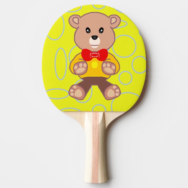 Nalle Gult Geometric Ping Pong Paddle Pingisracket (Framsidan)