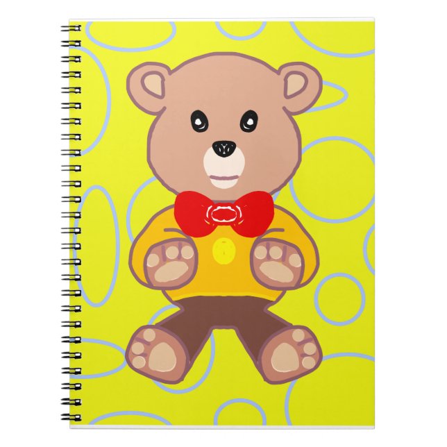Nalle Gult Geometric Spiral fotopatbook Anteckningsbok (Framsidan)