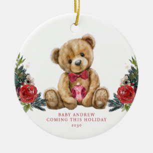 Nalle Helgdag Baby annons Keepsaké Julgransprydnad Keramik