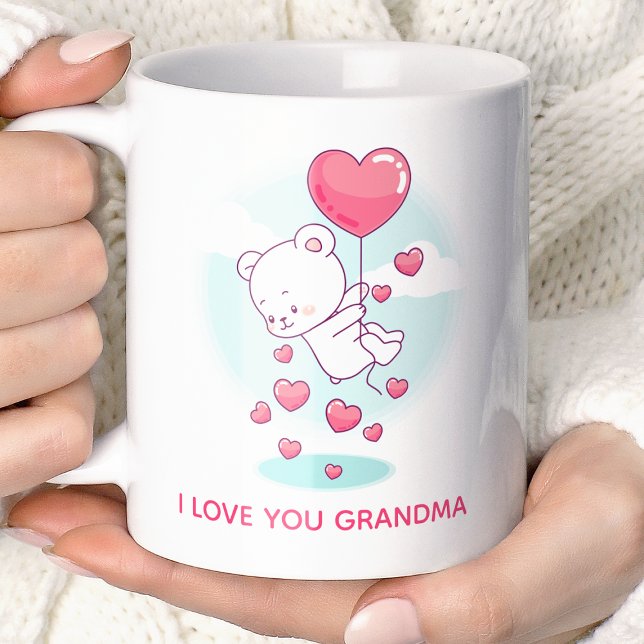 Nalle Hjärtballonger Personlig Valentine Kaffemugg (Skapare uppladdad)