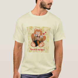 Nalle Holding Heart Photo Valentine Day T Shirt