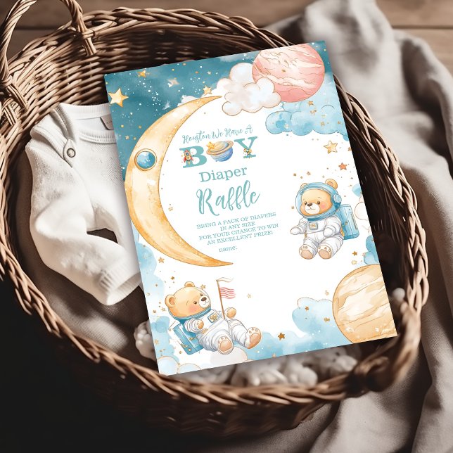 Nalle Houston... Vi har en pojk-Diapper Raffle Tilläggskort (Skapare uppladdad)