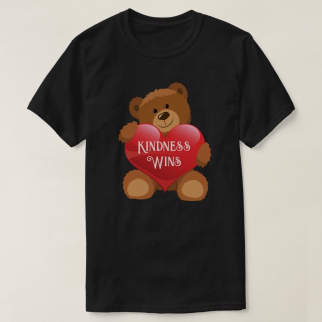 Nalle Hug Heart Anpassa textbomull T Shirt (Design framsida)