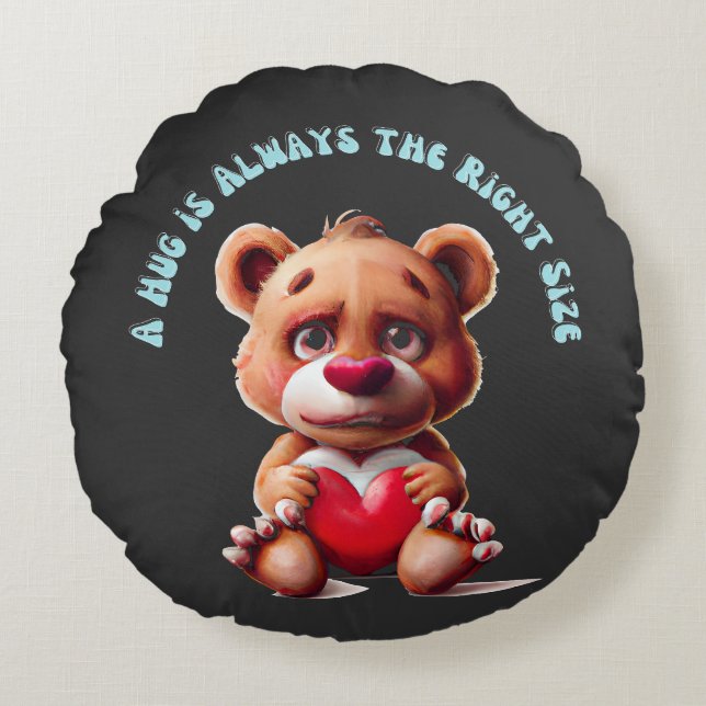 Nalle Hug Rund Kudde (Framsidan)