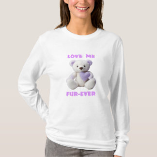 Nalle Hugger Lavender Heart Valentindagen T Shirt